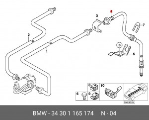 Шланг тормозной 34 30 1 165 174 BMW