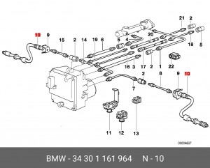 Шланг тормозной 34 30 1 161 964 BMW