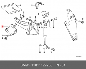 Подушка двигателя 11 81 1 129 286 BMW