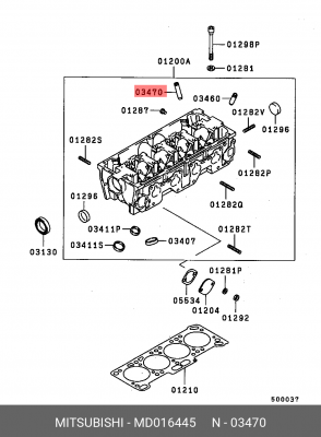 Направляющая клапана ГБЦ MD016445 MITSUBISHI