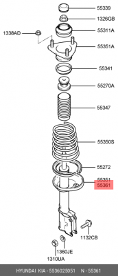 Амортизатор подвески 55360-25051 HYUNDAI KIA
