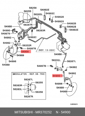 Шланг тормозной MR370252 MITSUBISHI