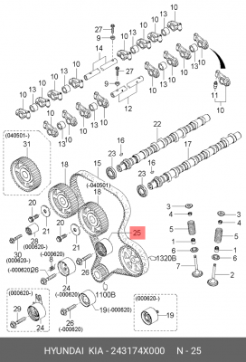 Ролик ремня ГРМ 243174X000 HYUNDAI KIA