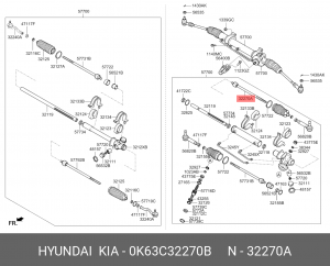Тяга рулевая 0K63C32270B HYUNDAI KIA