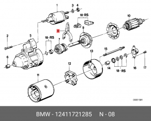 Вилка бендикса стартера 12 41 1 721 285 BMW