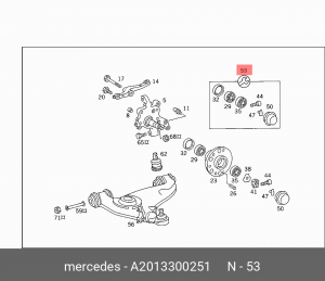 Подшипник ступицы колеса (комплект) A 201 330 02 51 MERCEDES BENZ