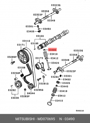 Колпачок маслосъемный MD070695 MITSUBISHI