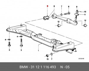 Сайлентблок 31 12 1 116 493 BMW
