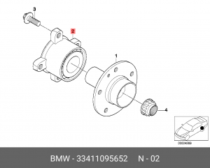 Подшипник ступицы колеса со ступицей (комплект) 33 41 1 095 652 BMW