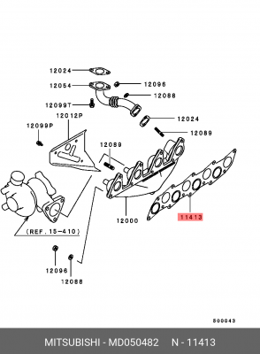 Прокладка выпускного коллектора MD050482 MITSUBISHI