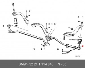 Наконечник рулевой тяги 32 21 1 114 843 BMW