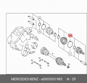 Пыльник ШРУСа (комплект) A0003301985 MERCEDES BENZ