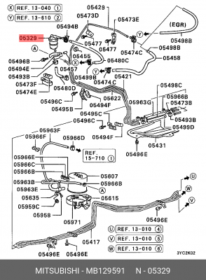 Отстойник топливного фильтра MB129591 MITSUBISHI
