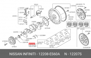 Вкладыши коренные коленвала 12208-ES60A NISSAN