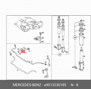 Втулка стабилизатора A 901 323 01 85 MERCEDES BENZ