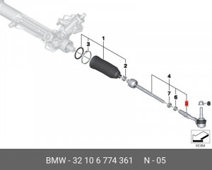Наконечник рулевой тяги 32 10 6 774 361 BMW