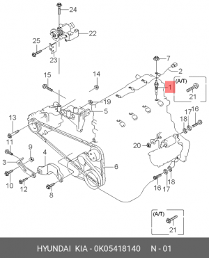 Свеча накаливания 0K05418140 HYUNDAI KIA