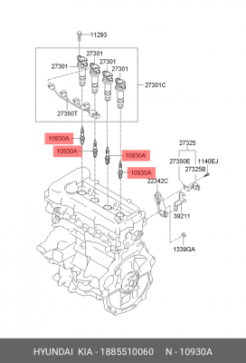Свеча зажигания 1885510060 HYUNDAI KIA