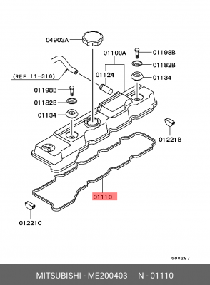 Прокладка крышки распредвала ME200403 MITSUBISHI