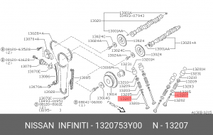 Колпачок маслосъемный 1320753Y00 NISSAN