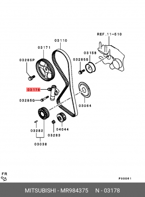 Натяжитель ремня ГРМ в сборе MR984375 MITSUBISHI