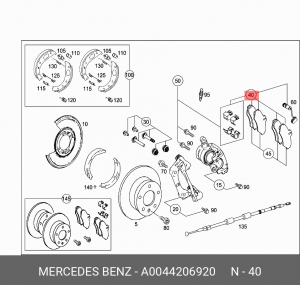 Колодки тормозные дисковые A0044206920 MERCEDES BENZ