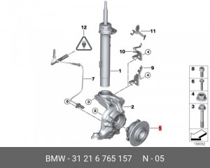 Подшипник ступицы колеса со ступицей (комплект) 31 21 6 765 157 BMW