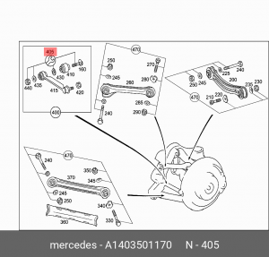 Рычаг подвески (ремкомплект) A 140 350 11 70 MERCEDES BENZ
