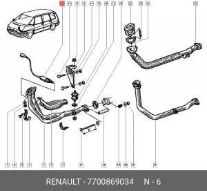 Датчик кислородный (лямбда-зонд) 7700869034 RENAULT