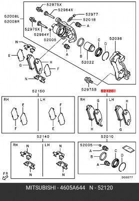 Колодки тормозные дисковые 4605A644 MITSUBISHI