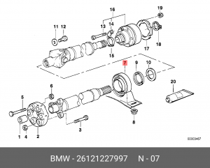 Опора карданного вала 26 12 1 227 997 BMW
