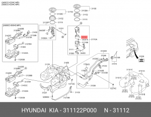 Фильтр топливный 311122P000 HYUNDAI KIA