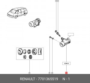 Цилиндр тормозной рабочий 7701365519 RENAULT