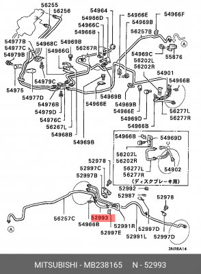 Шланг тормозной MB238165 MITSUBISHI