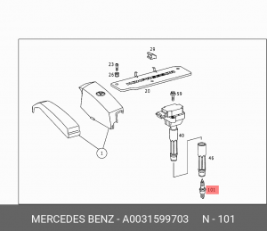 Свеча зажигания A0031599703 MERCEDES BENZ