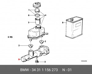 Цилиндр тормозной главный 34 31 1 156 273 BMW