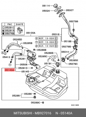 Насос электрический топливной системы в сборе MB927016 MITSUBISHI