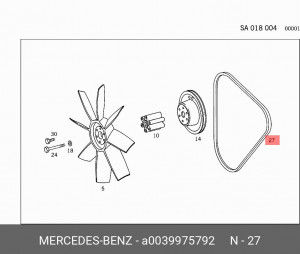 Ремень приводной A0039975792 MERCEDES BENZ