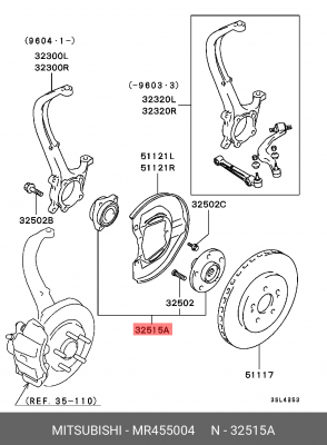 Подшипник ступицы колеса со ступицей (комплект) MR455004 MITSUBISHI