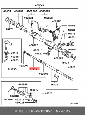 Наконечник рулевой тяги MR131857 MITSUBISHI