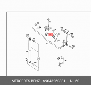 Втулка стабилизатора A 904 326 08 81 MERCEDES BENZ