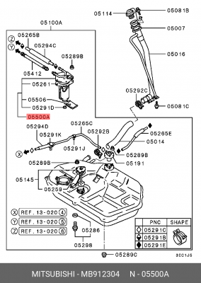 Насос электрический топливной системы в сборе MB912304 MITSUBISHI