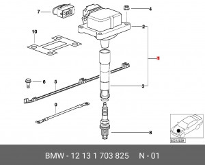 Катушка зажигания 12 13 1 703 825 BMW
