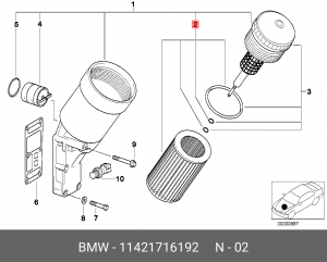 Фильтр масляный двигателя 11 42 1 716 192 BMW