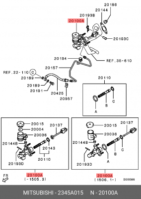 Цилиндр сцепления главный 2345A015 MITSUBISHI
