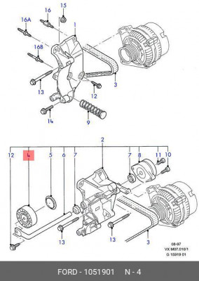 Ролик ремня приводного 1 051 901 FORD