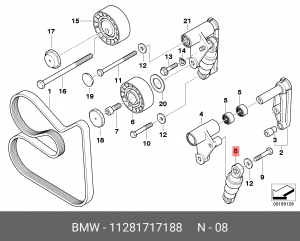 Натяжитель ремня приводного в сборе 11 28 1 717 188 BMW
