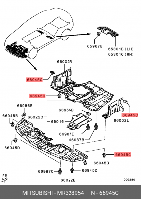Клипса крепежная MR328954 MITSUBISHI