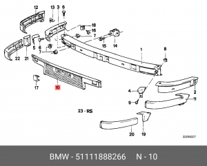 Облицовка / защитная накладка, буфер 51 11 1 888 266 BMW