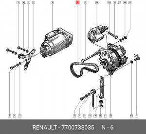 Ремень приводной 7700738035 RENAULT